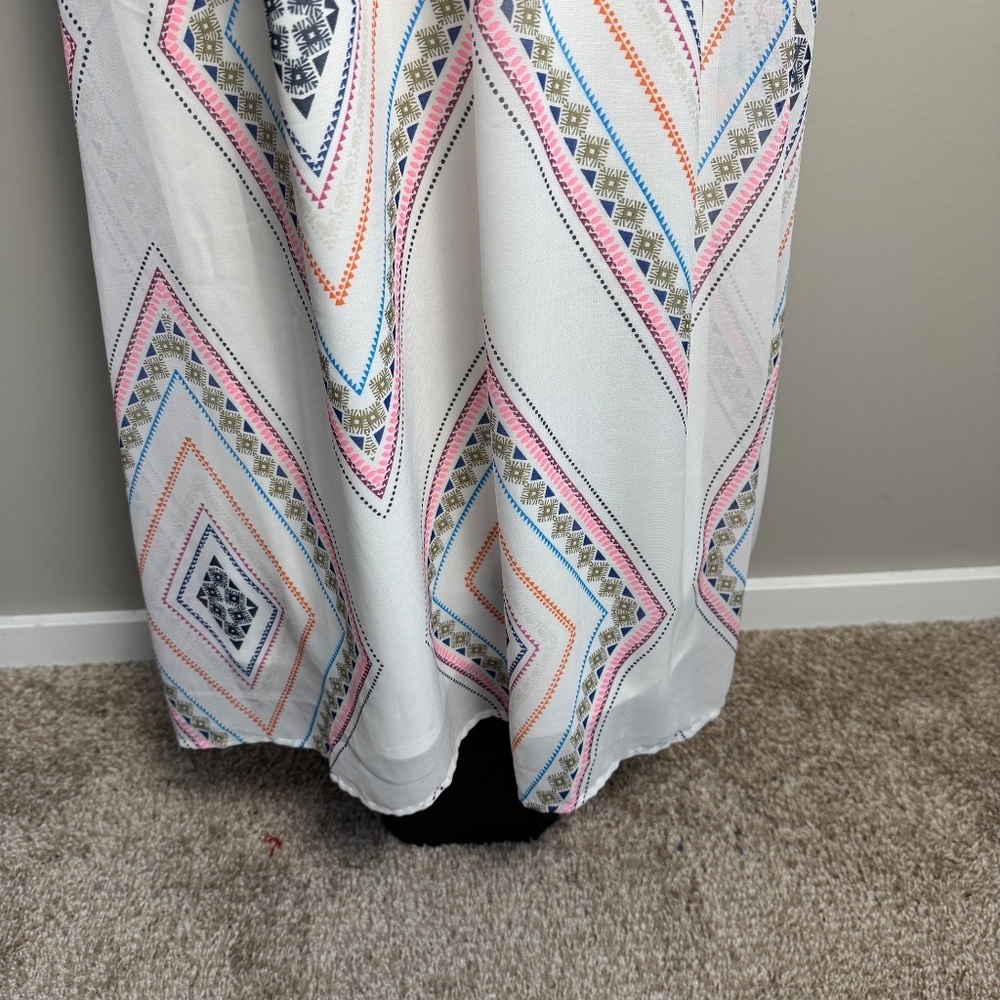 Old Navy Women's Strapless Chiffon Lightweight Boho Maxi Dress Size Small‎ Aztec - Picture 2 of 15